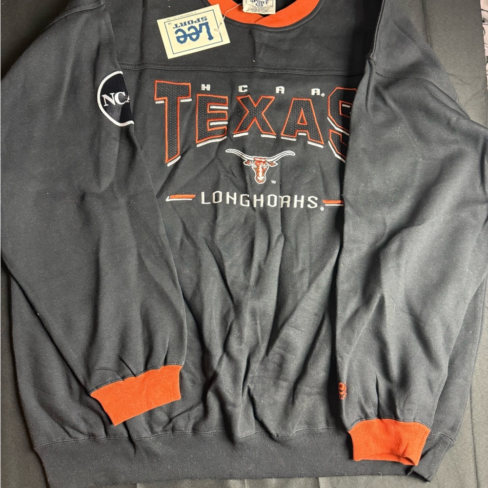 Vintage 90s Lee Collegiate Texas Longhorns Black and Orange Sweatshirt